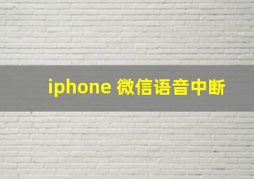 iphone 微信语音中断